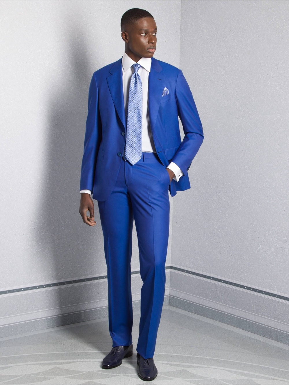 Stefano Ricci Royal Cobalt Blue 2-Piece Suit — 100% Wool